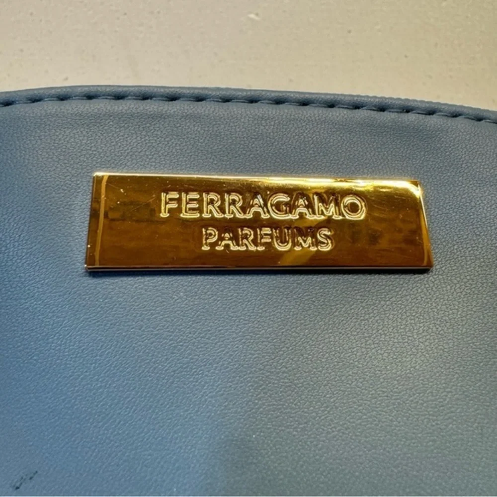 Salvatore Ferragamo‎ 💄 Parfums Turkish Makeup/Toiletry/ Amenity Bag- Blue NWOT